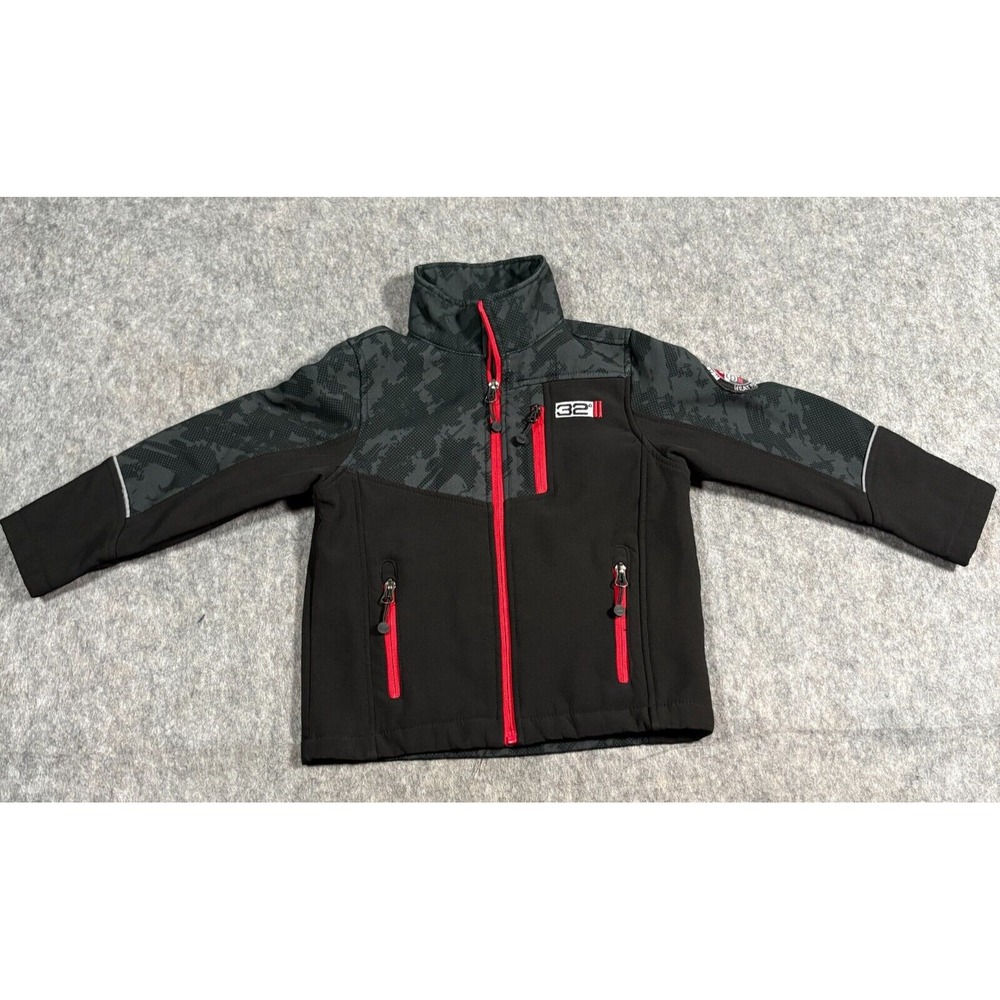 Weatherproof 32° Degrees Kids Outerwear Jacket Size 4T Black Red Full Zip Winter